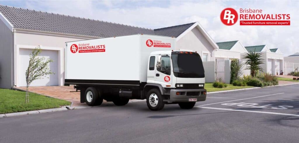 Top moving company in 2023 article feature image of a Brisbane Removalists truck outside of a clients home