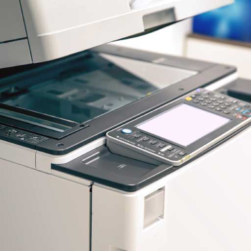 Moving office page image of a photocopier
