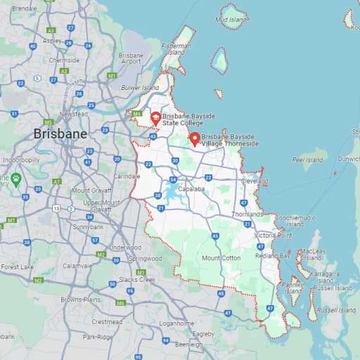 Removalists Bayside area map image