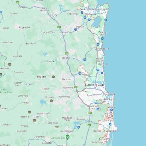 Removalists Sunshine Coast map image