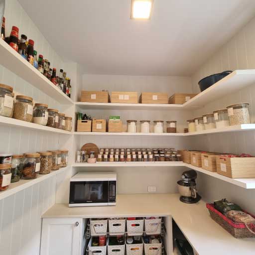 Declutter page image of an organised pantry