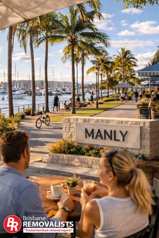 Image of a couple having coffee in Manly