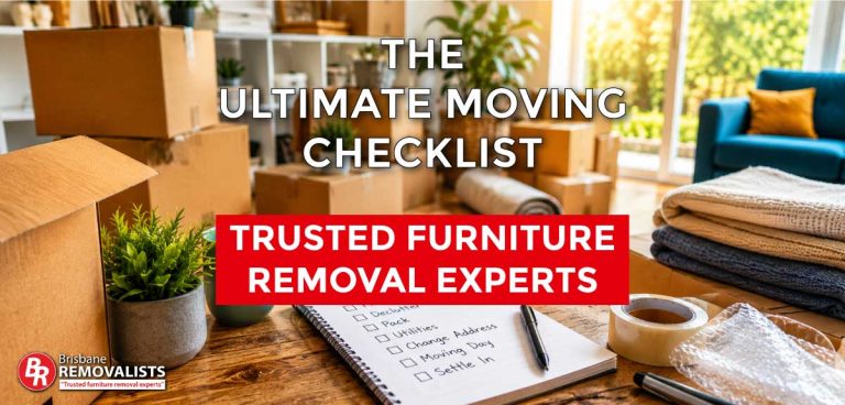 Reviews The Ultimate Moving Checklist article image of a loungeroom organised ready to move